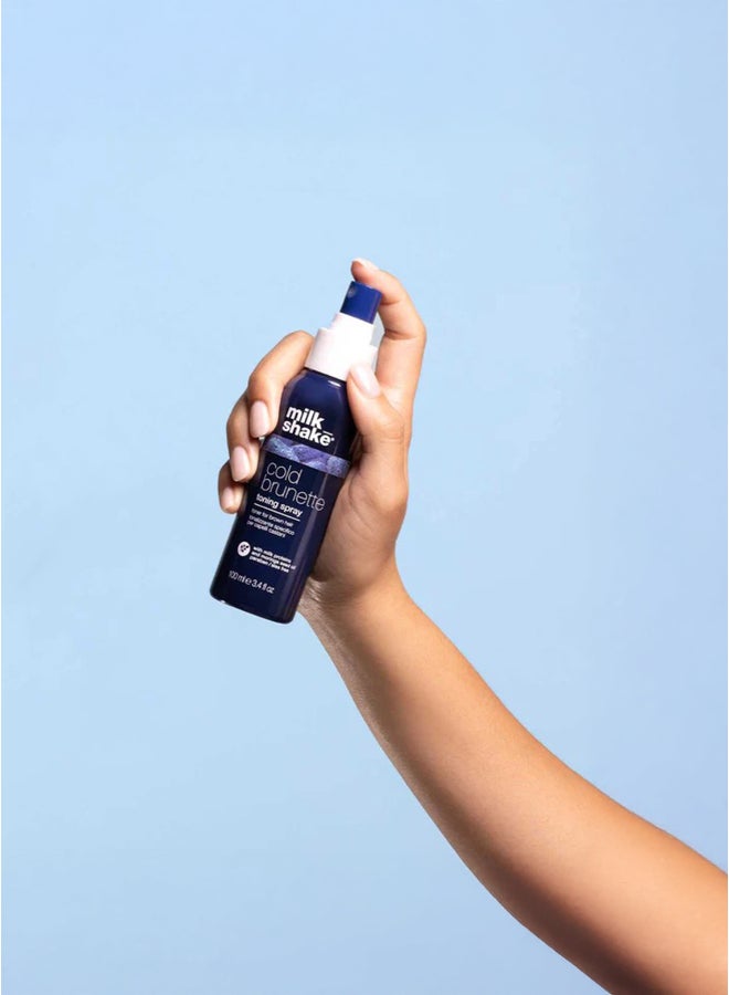 Milk Shake Toning Spray for Brunette Hair with Blue Pigment - Neutralizes Warm Red & Orange Tones, Hydrates & Strengthens for a Cooler, Deeper Hue (100 ml) - Image 2