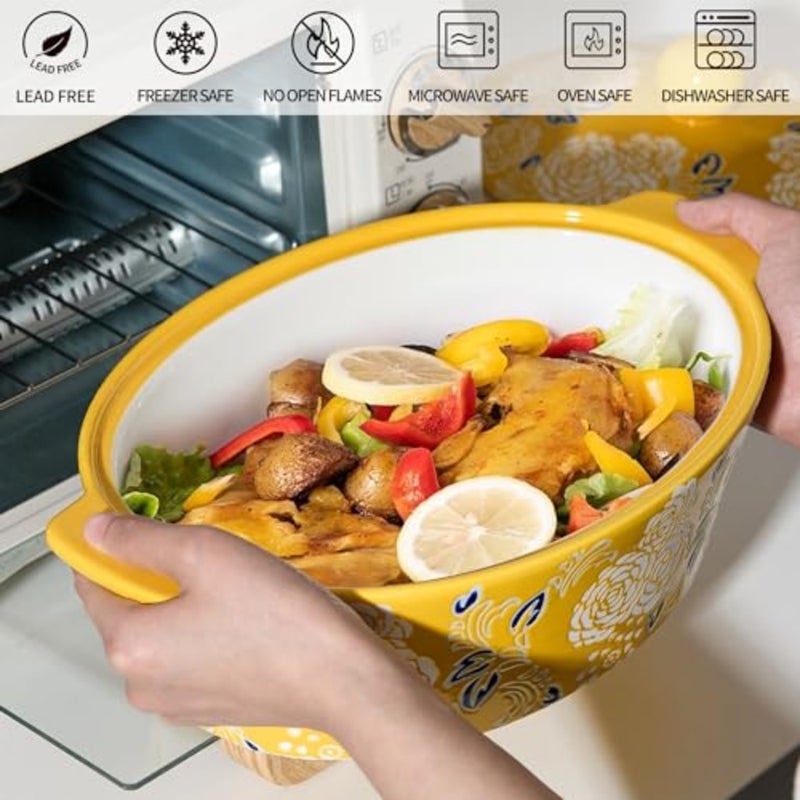 Ceramic Casserole Dish With Lid, Casserole Dishes for Oven, Baking Dish Lasagna Pans For Cooking, Oval Baking Pan, Dutch Oven, Perfect for Bread Baking and Serving, Housewarming, Christmas - Image 4