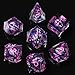 Role dice Dragon Eye DND Dice Set 7pcs Liquid Core Dice with Gift Box Handmade Sharp Edge Resin Dice for Role Playing Dungeons and Dragons TtrpgPurple - Image 2