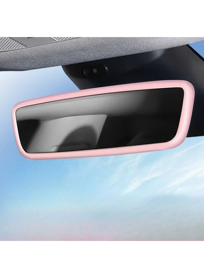 Pink Silicone Car Rearview Mirror Protective Cover Shockproof Anti Collision Frame - Image 3