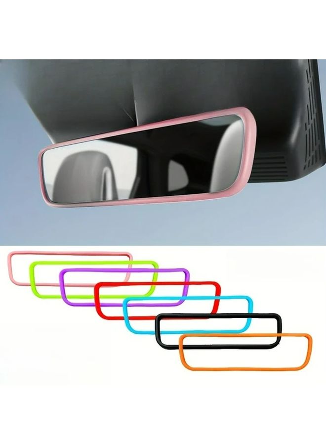 Pink Silicone Car Rearview Mirror Protective Cover Shockproof Anti Collision Frame - Image 1