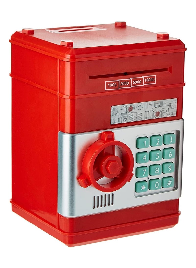 VIO Electronic Bank Mini ATM Password Money Bank Cash Coins Saving Box for Kids Cartoon Safe Bank Box Perfect Toy Gifts for Boys Girls Red Silver  - Image 5
