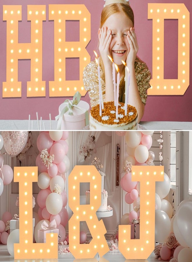 LOBOOM 3FT Marquee Mosaic Letters, White Giant Light Up Letters for Birthday Wedding Backdrop, Baby Shower Party Proposal Decoration, Pre-Cut Foam Frame - Image 4