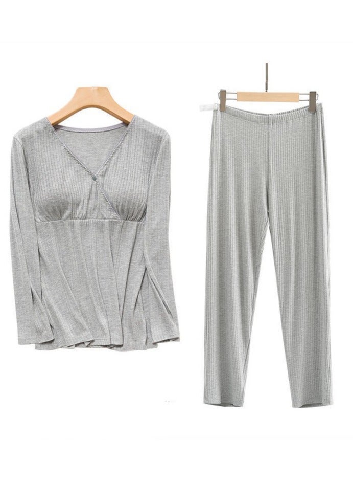 RedMapleTEK Pregnant Women's Home Clothes And Postpartum Nursing Suits - Image 1