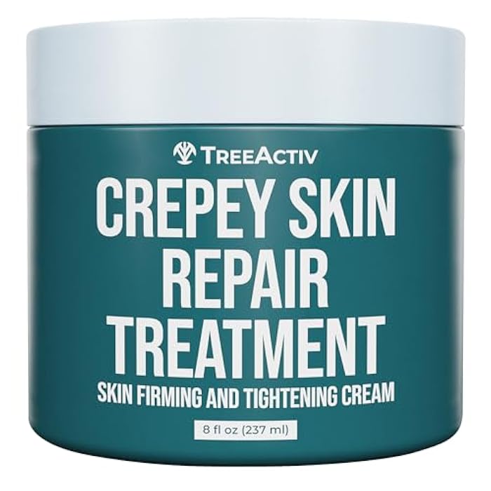 TreeActiv Crepey Skin Repair Cream, 8 oz, Firming Formula with Hyaluronic Acid & Shea Butter to Deeply Moisturize and Tighten Dry, Wrinkly Crepe Skin, 500+ Uses - Image 1