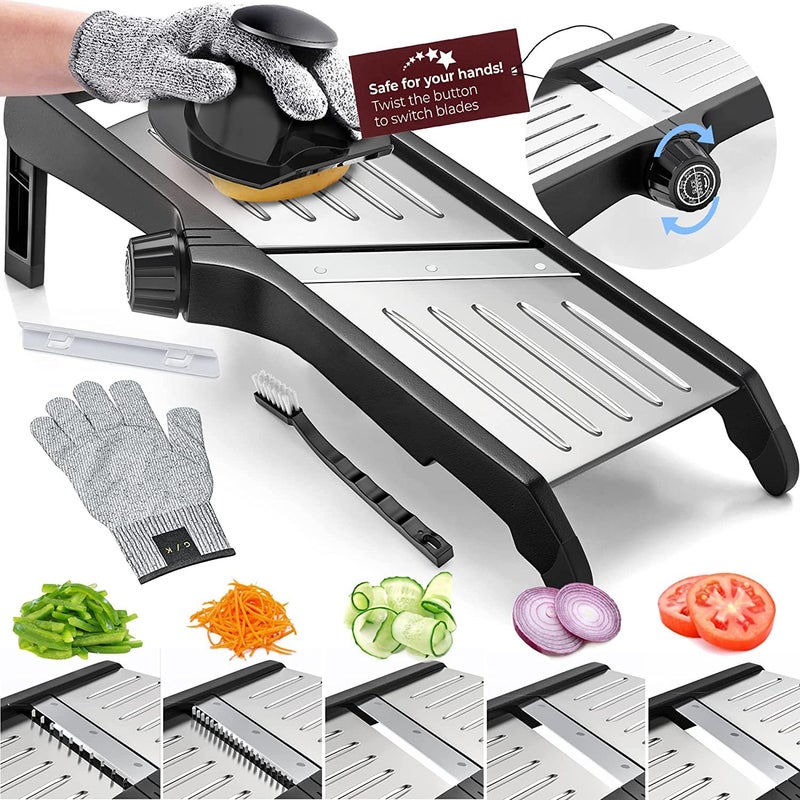 Gramercy Kitchen Company Gramercy Food Slicer With Cut-Resistant Gloves - Mandoline for Vegetables, Potatoes, Cucumbers  - Image 1