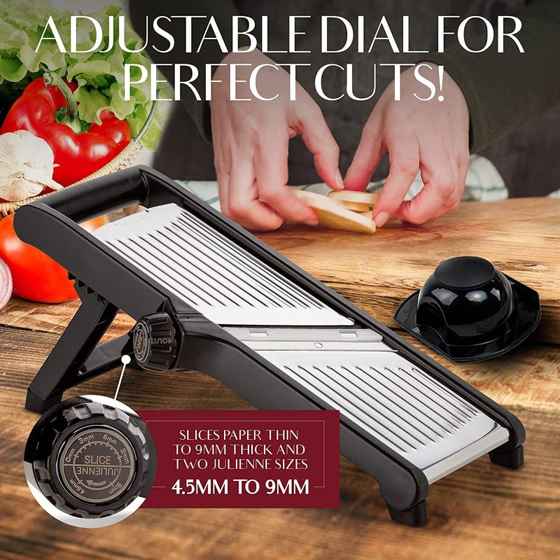 Gramercy Kitchen Company Gramercy Food Slicer With Cut-Resistant Gloves - Mandoline for Vegetables, Potatoes, Cucumbers  - Image 3