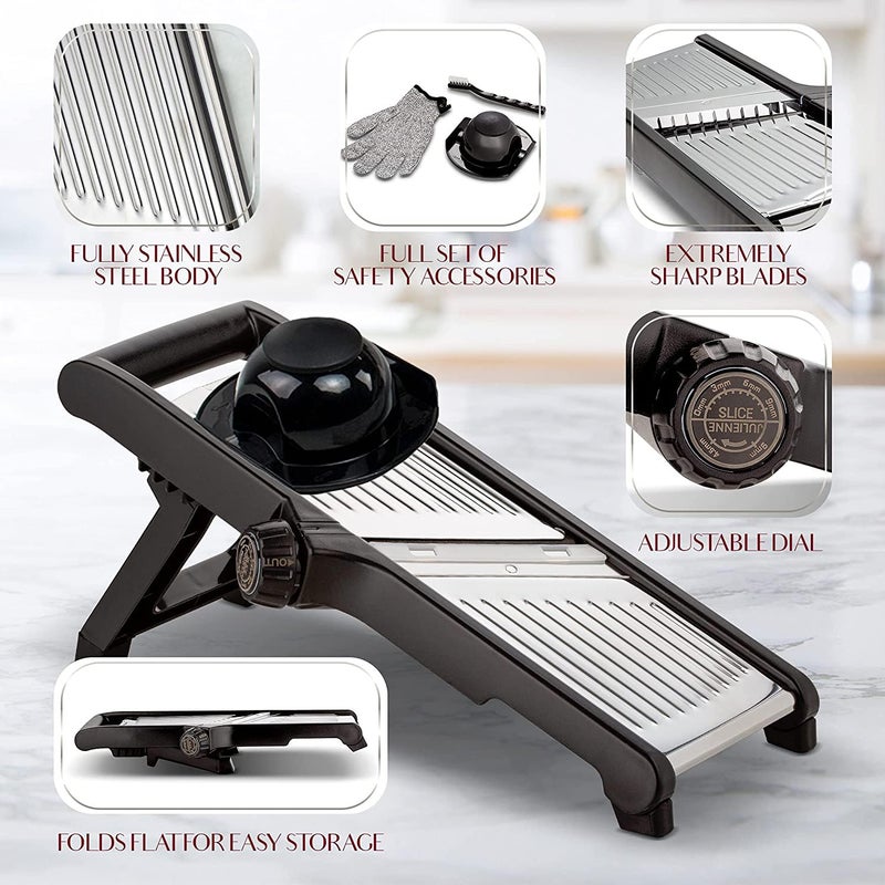 Gramercy Kitchen Company Gramercy Food Slicer With Cut-Resistant Gloves - Mandoline for Vegetables, Potatoes, Cucumbers  - Image 4