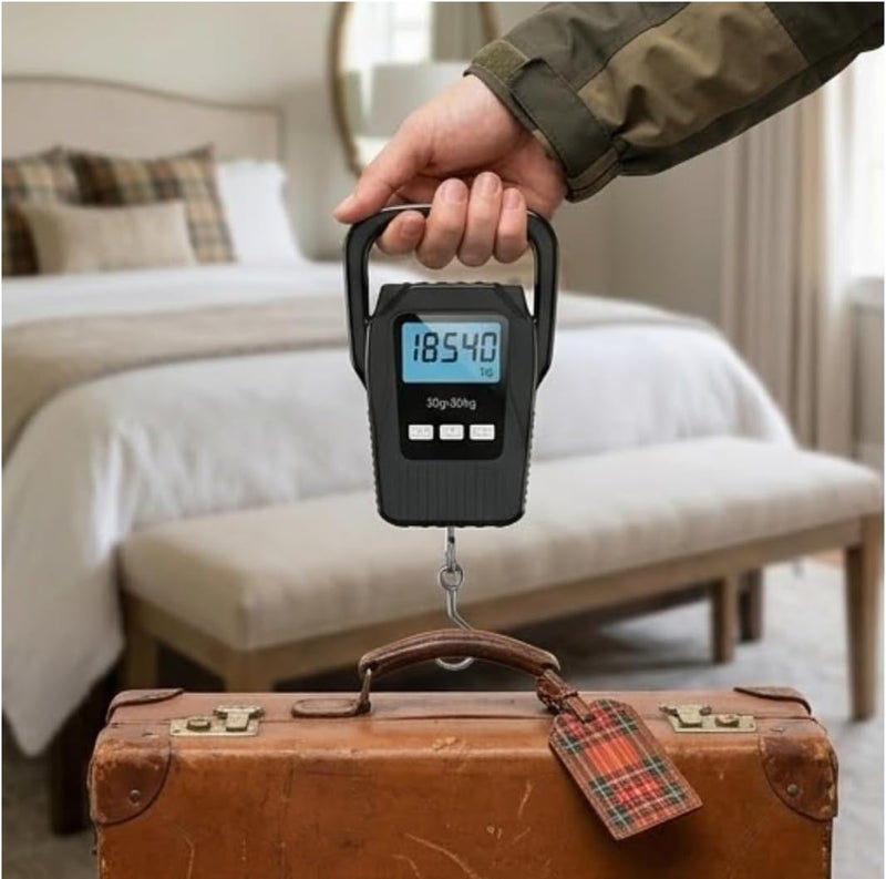 Hasanat Essentials Portable Digital Luggage Scale 50kg with Backlit LCD Display - Image 1