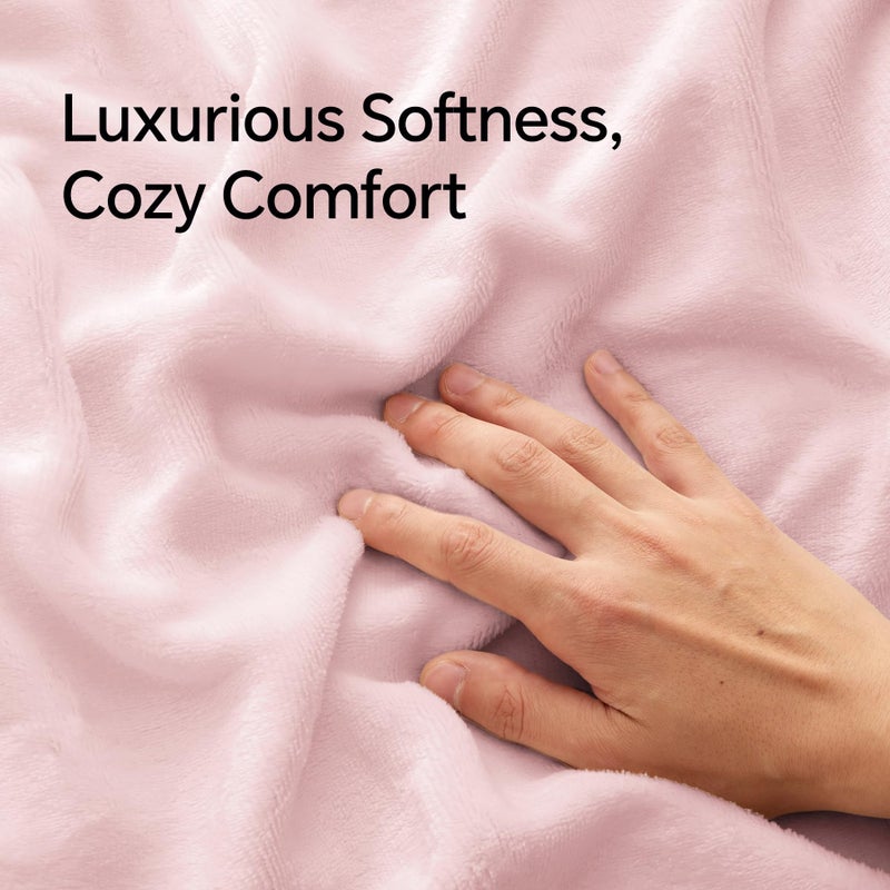 BEDELITE Flannel Pillowcases Standard Set of 2  Super Soft Fleece Pillow Case Cover with Zipper for Bedroom  Sofa  Couch Luxury Cozy Fuzzy Velvet Pillow Shams for All Seasons(20x26 Inches  Pink) - Image 4