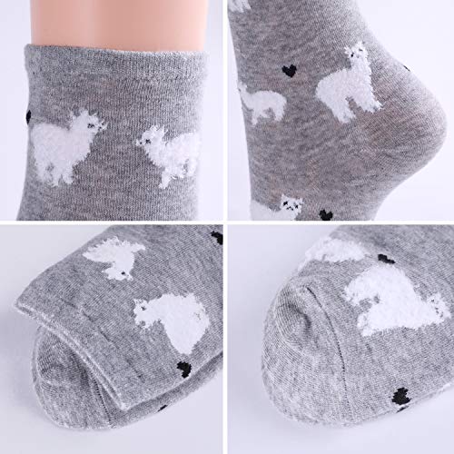 Jeasona Women's Cute Llama Socks for Women Llama Gifts for Women Mom, 5 pairs, size 5-8 - Image 4