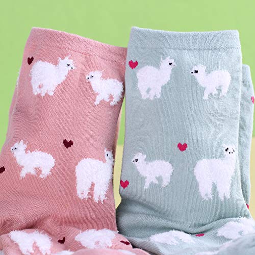 Jeasona Women's Cute Llama Socks for Women Llama Gifts for Women Mom, 5 pairs, size 5-8 - Image 3
