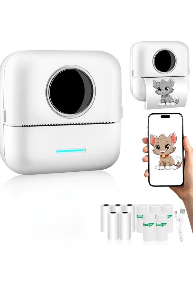 Convenient Rechargeable Printer, Bluetooth Connection, Photo, Receipt, And Incorrect Question Printing - Image 2