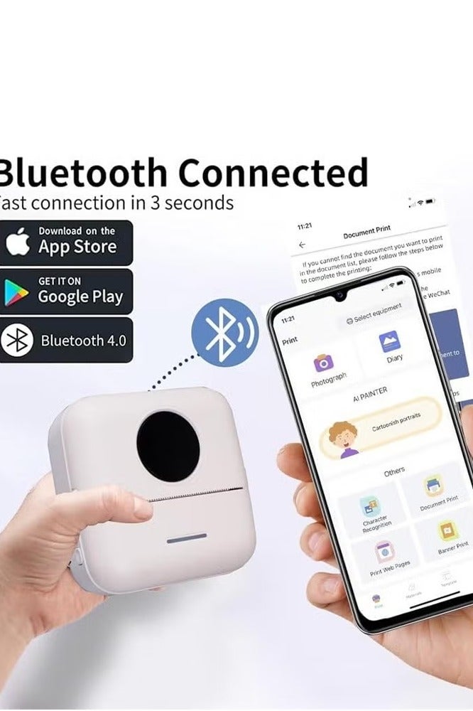 Convenient Rechargeable Printer, Bluetooth Connection, Photo, Receipt, And Incorrect Question Printing - Image 4