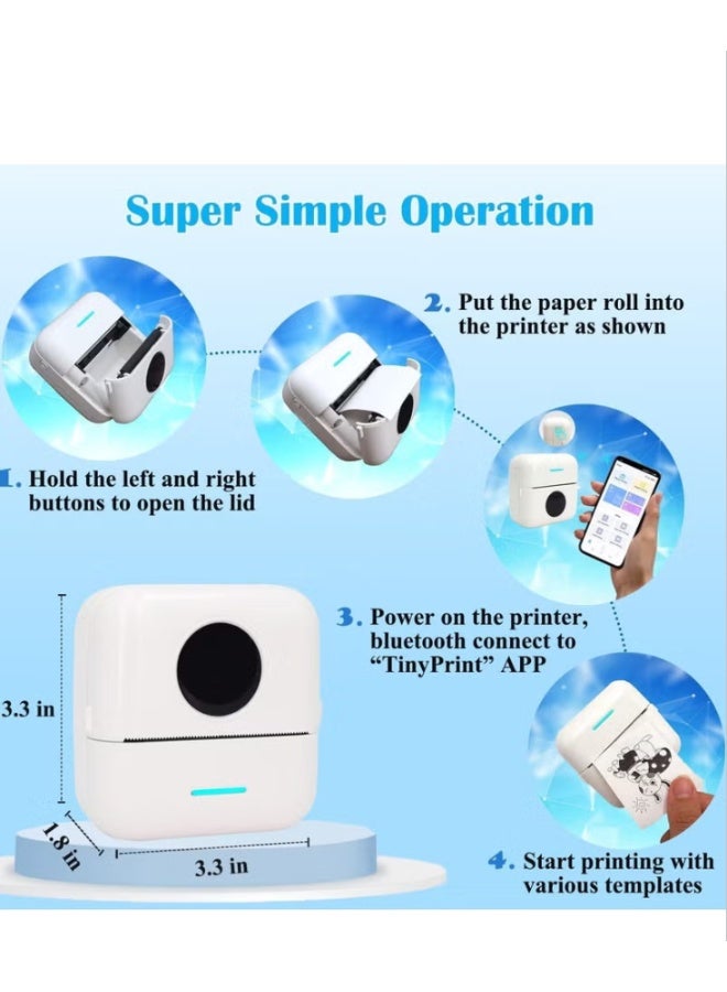 Convenient Rechargeable Printer, Bluetooth Connection, Photo, Receipt, And Incorrect Question Printing - Image 3
