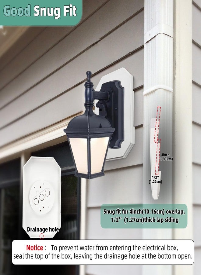 MINSN PTY Vinyl Siding Mounting Blocks , Ease of Installation Built-in Electrical Box Outdoor Light Mounting Block, 8141DBL Siding Mounting Plate for 1/2 inch Lap Double and 4 inch Siding, White 1 Pack - Image 2