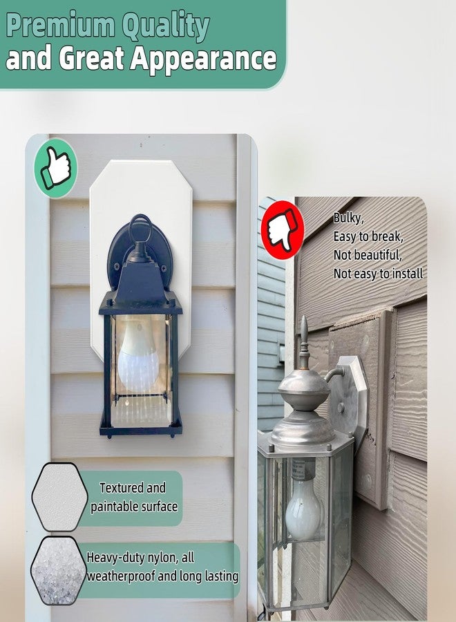 MINSN PTY Vinyl Siding Mounting Blocks , Ease of Installation Built-in Electrical Box Outdoor Light Mounting Block, 8141DBL Siding Mounting Plate for 1/2 inch Lap Double and 4 inch Siding, White 1 Pack - Image 4