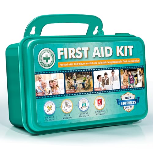 General Medi 150 Pieces Hardcase First Aid Kit - First Aid Box Contains Premium Medical Supplies for Travel, Home, Office, Vehicle, Camping, Workplace & Outdoor - Image 1