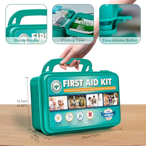 General Medi 150 Pieces Hardcase First Aid Kit - First Aid Box Contains Premium Medical Supplies for Travel, Home, Office, Vehicle, Camping, Workplace & Outdoor - Image 4