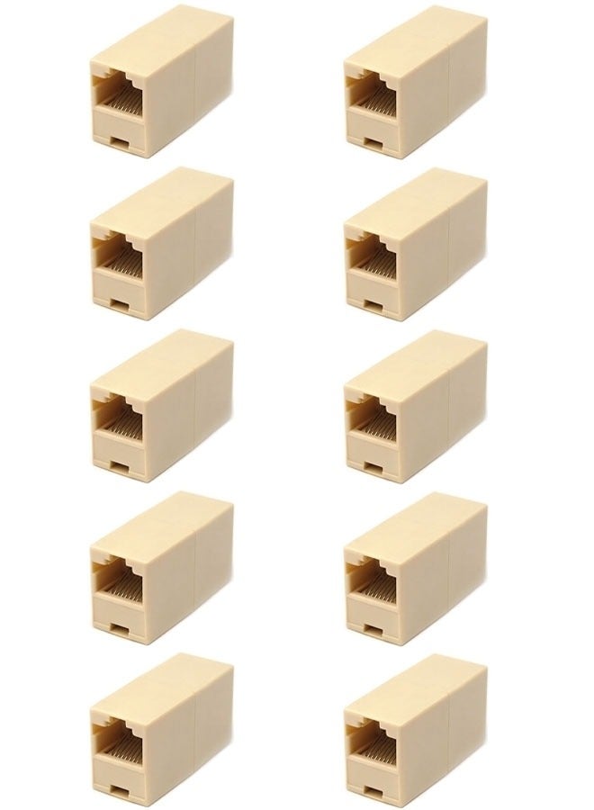 Taimi 10-Piece RJ45 Coupler Female to Female Ethernet Coupler and Joiner for Internet Cable Leads  - Image 1