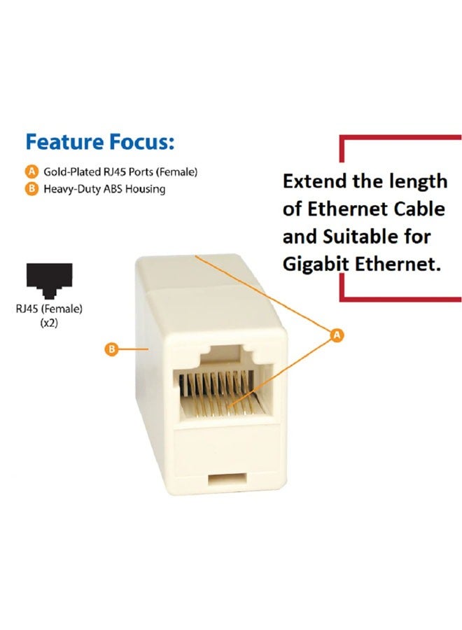Taimi 10-Piece RJ45 Coupler Female to Female Ethernet Coupler and Joiner for Internet Cable Leads  - Image 5