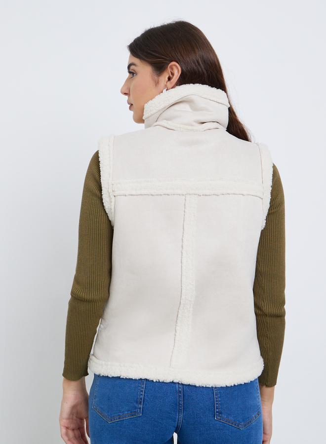 ستايلي جيليه بلا أكمام مبطن بفرو صناعي - Image 5