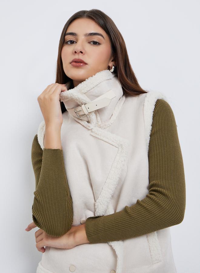 ستايلي جيليه بلا أكمام مبطن بفرو صناعي - Image 1