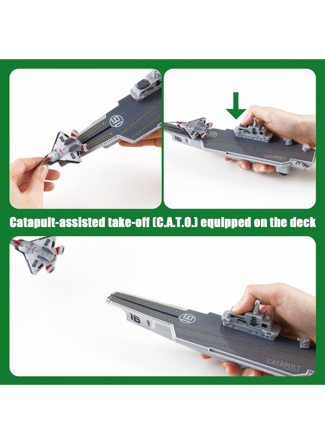 3 otters 27PCS Aircraft Carrier Toy Set, Army Men Military Set Battle Group Plastic Military Toy Aircraft Carrier Warplanes Battleship for Boys Kids Birthday Gift - Image 4