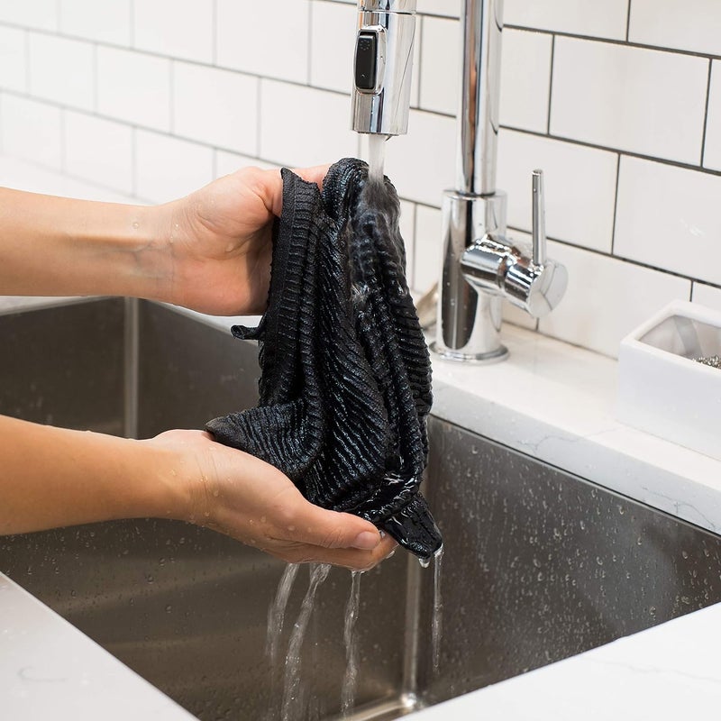 Now Designs Ripple Kitchen Dishcloth, Set of 4, Black - Image 4