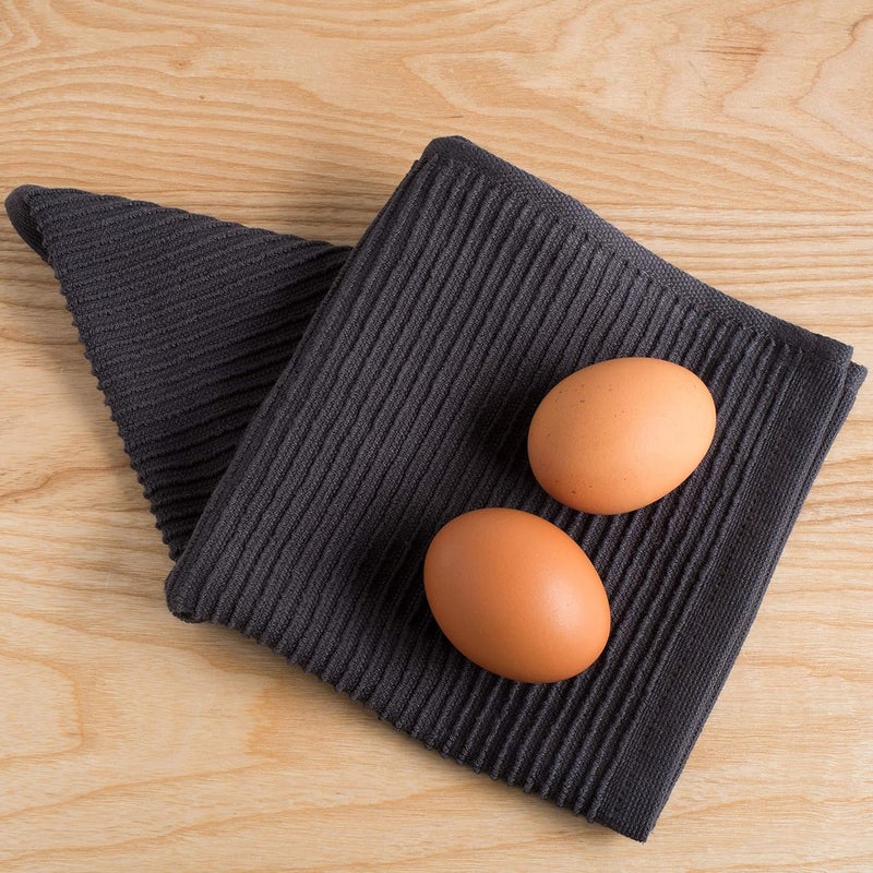Now Designs Ripple Kitchen Dishcloth, Set of 4, Black - Image 5