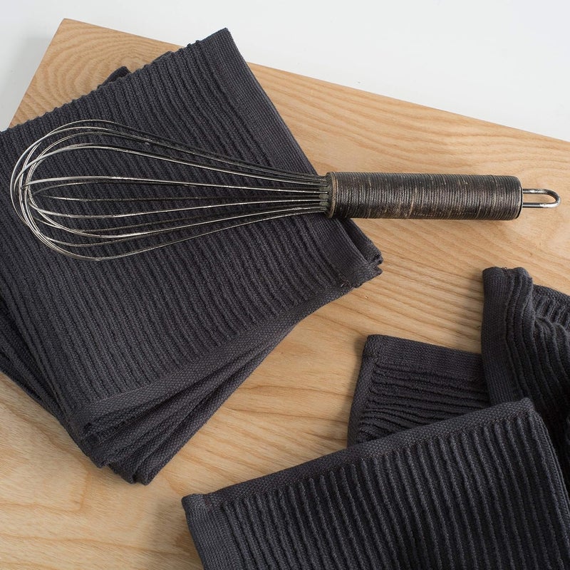 Now Designs Ripple Kitchen Dishcloth, Set of 4, Black - Image 3