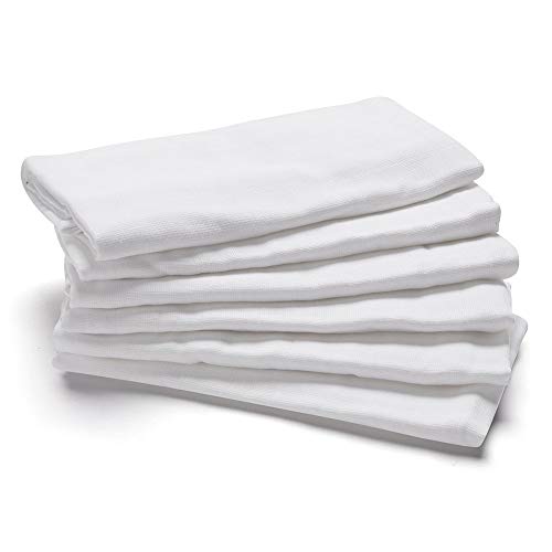 ans Unisex Baby Nappy Cloth Set of White Soft Pure Cotton and Highly Absorbent (70x70 cms) (6 Pc Nappy White) Super Soft Skin Friendly hygienic and Non Toxic - Image 1