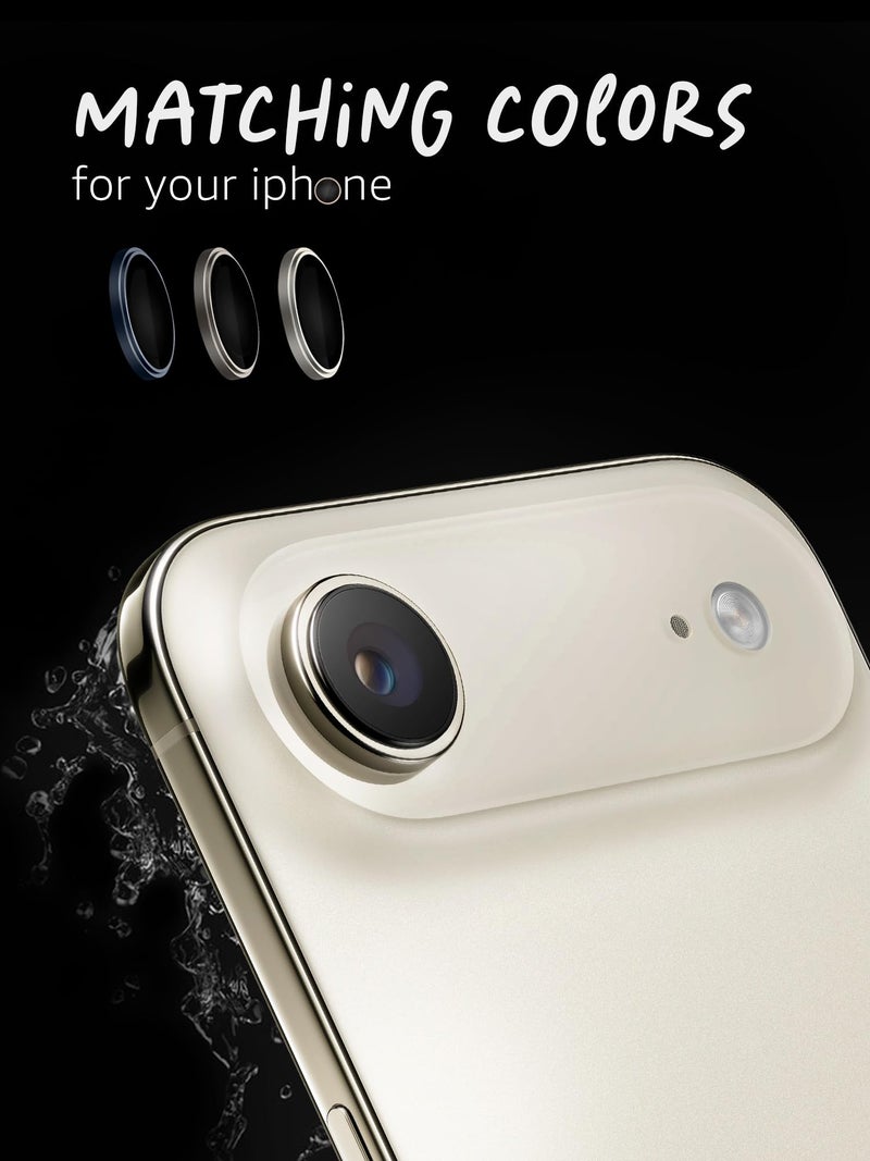 Lensarmor Compatible with iPhone Air Camera Lens Protector Light Gold (2-Pack) – 9H Tempered Glass, Military-Grade Anti-Scratch, Slim & Case-Friendly, Easy Install Frame - Image 3