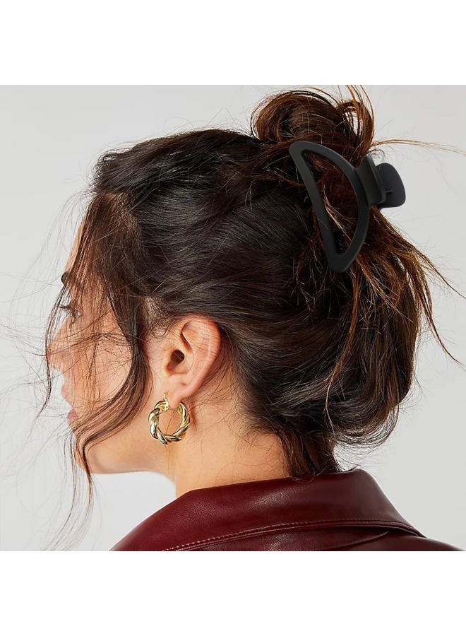 Canitor Hair Clips Set: 4 Neutral Matte Claw Clips for Thin, Medium and Thick Hair - Semicircle Cute Small Design for Women - Image 2