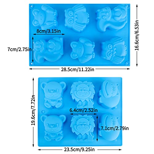 Beasea Animal Soap Molds, 2 Pack Large 3D Silicone Mat Chocolate Cake Candy Cookie Baking Making Clay Ice DIY Hard Resin Gummy Cube Tray Set Decoration Handmade Craft Bear Shape - Image 5