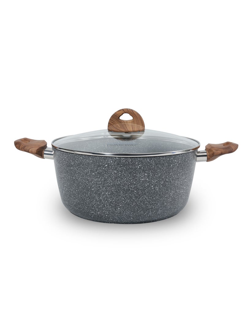 Homeway 28cm Forged Marble Casserole with Lid – Durable, Non-Stick Cookware for Everyday Cooking - Image 5