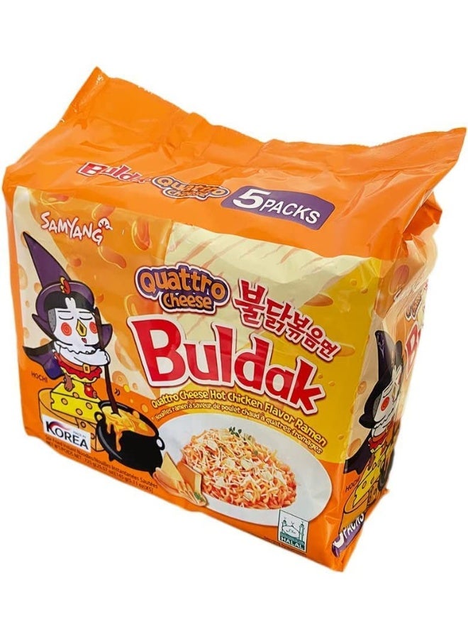 Samyang Buldak Quattro Cheese Hot Chicken flavor Ramen145G*5 - Image 2