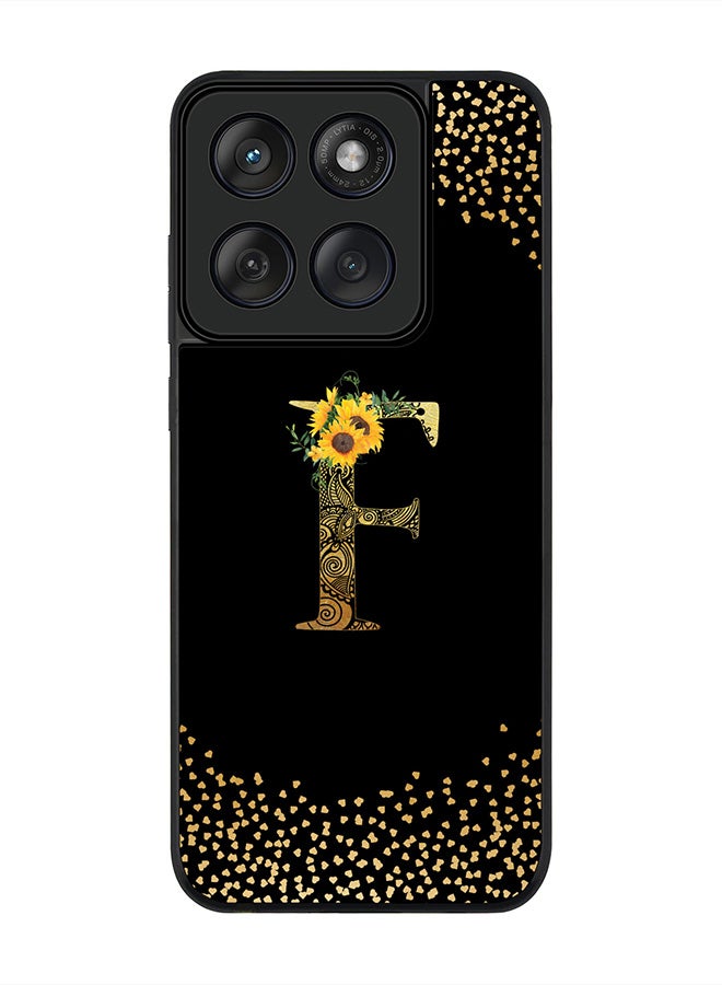 Stylizedd For Motorola MOTO Edge 60 Fusion/ Edge 60 Case,Slim fit Camera Protection, Shockproof Thin Phone cover  - Custom Floral Monogram - F ( Black ) - Image 1