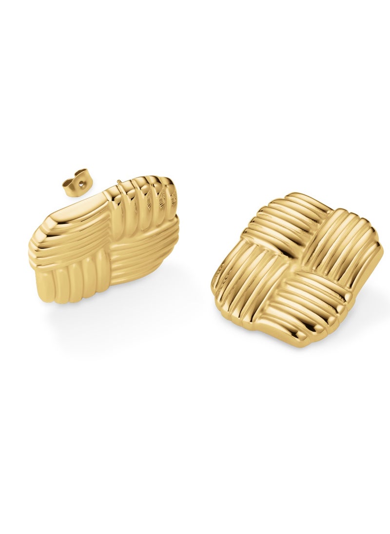 RoseField Rosefield Modern Vintage Cross Texture Earrings - JETEG-J967  - Image 2