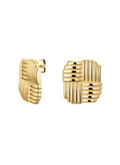 RoseField Rosefield Modern Vintage Cross Texture Earrings - JETEG-J967  - Image 1