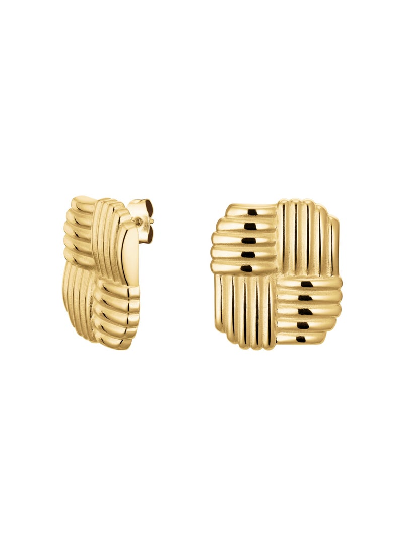 RoseField Rosefield Modern Vintage Cross Texture Earrings - JETEG-J967  - Image 1