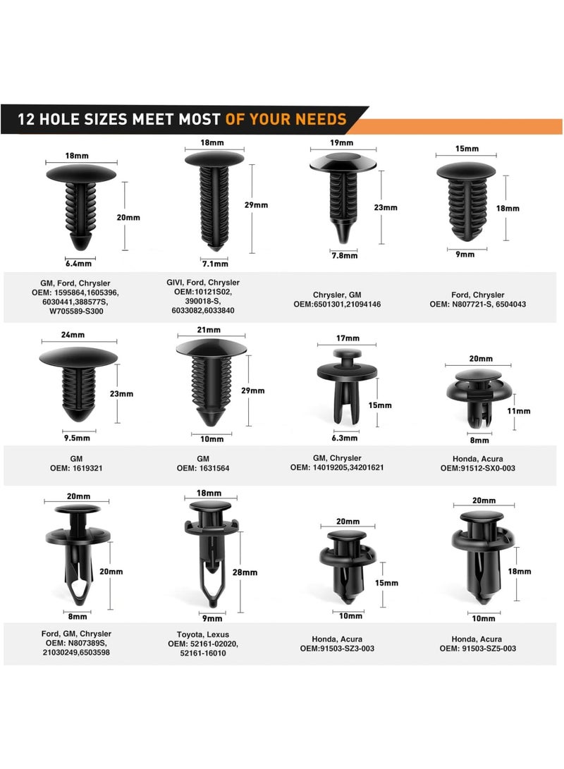 SOLARAE Car Trim Tool Kit, 248-Pcs Auto Clip Body Panel Tools Set for Automotive Interior Trim & Repair, Assorted Sizes Cable Fastener Terminal Tool - Image 2
