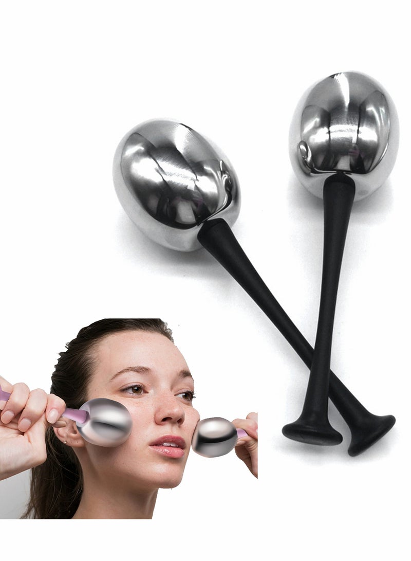 Excefore Facial Roller, Ice Globes For Facials, Face Massager Stainless Steel Ice Roller for Daily Beauty Routines - Image 1