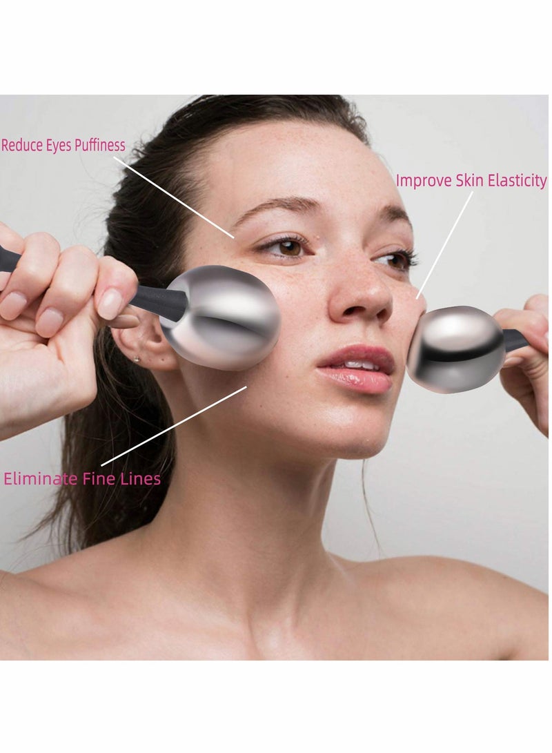 Excefore Facial Roller, Ice Globes For Facials, Face Massager Stainless Steel Ice Roller for Daily Beauty Routines - Image 3