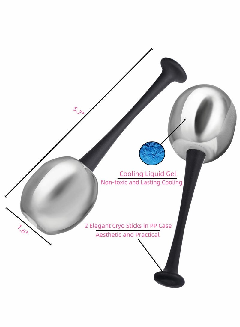 Excefore Facial Roller, Ice Globes For Facials, Face Massager Stainless Steel Ice Roller for Daily Beauty Routines - Image 2