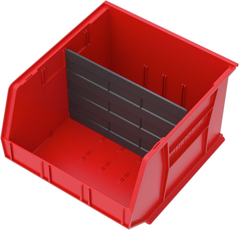AkroMils 41270 Plastic Width Dividers for AkroBins Stackable Storage Bins Model 30270, Custom Storage Inserts for Tools, Crafts & Supplies, 6-Pack, Black - Image 2