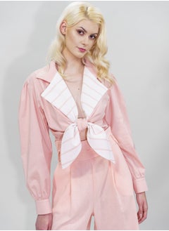 BITOLIA GALLERY Poplin Pink Crop Shirt  - Image 5