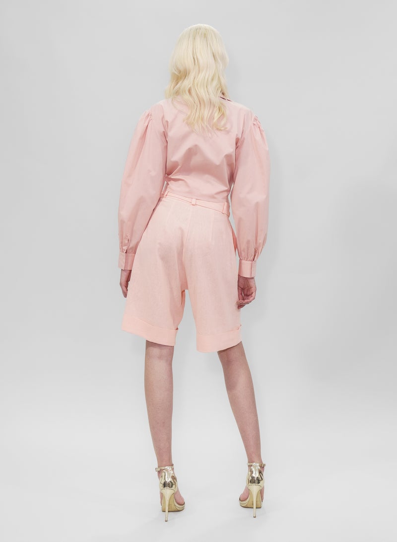 BITOLIA GALLERY Poplin Pink Crop Shirt  - Image 2