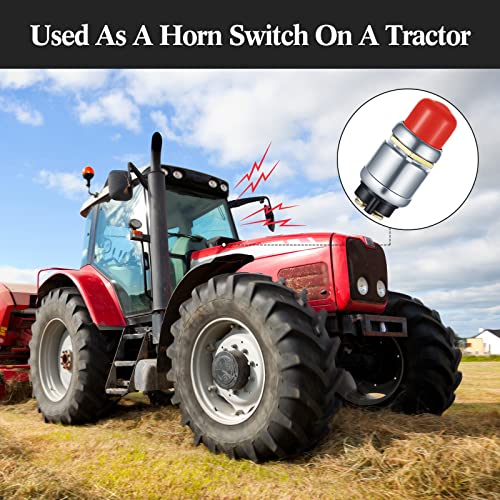 TOODOO Engine Start Push Button Momentary 12v and 24v Waterproof Switch Push to Start Button for Car Marine Boat Truck Lawn Tractor(Red,2 Pieces) - Image 4