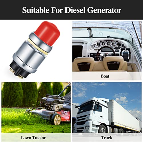 TOODOO Engine Start Push Button Momentary 12v and 24v Waterproof Switch Push to Start Button for Car Marine Boat Truck Lawn Tractor(Red,2 Pieces) - Image 5